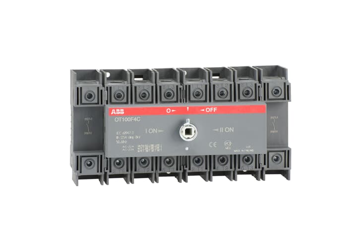 CHANGE-OVER SWITCH OT100F4C (MANUAL, 4P, 100A, I-O-II, IP20, OPEN TRANSITION)