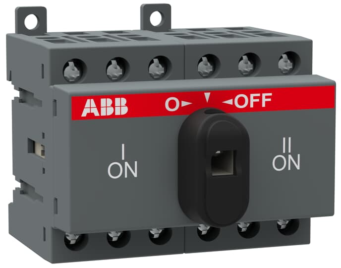 CHANGE-OVER SWITCH OT25F4C (MANUAL, 3P, 25A, I-O-II, IP20, OPEN TRANSITION)