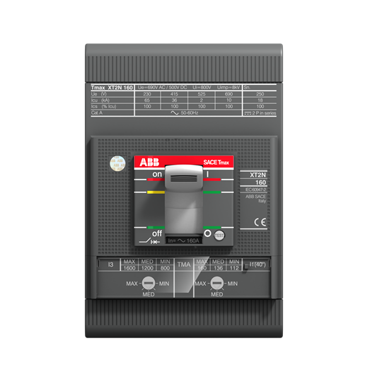 XT2S 160 TMA 63-630 3p F F (MCCB, 63AT/160AF, 3P, 50 kA, THERM. MAGNET. TRIP UNIT)