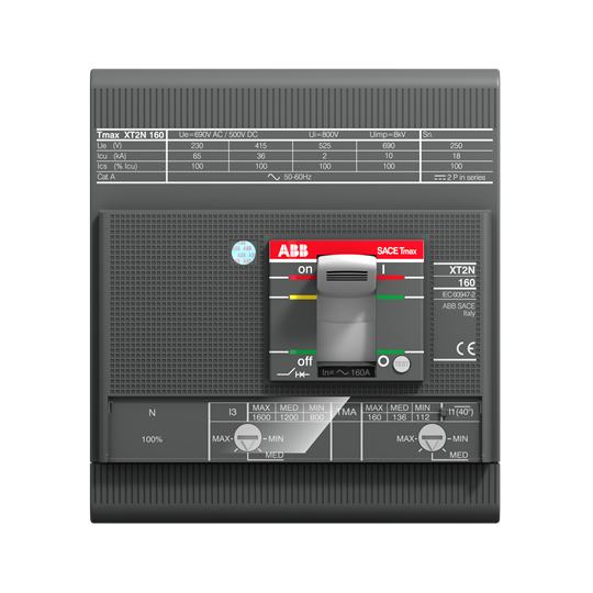 XT2S 160 TMD 16-300 4p F F (MCCB, 16AT/160AF, 4P, 50 kA, THERM. MAGNET. TRIP UNIT)