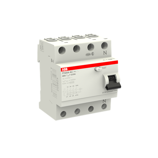 F204AC-40/0,3 (RCCB, 40A, 4P, 300mA, IEC/EN 61008)